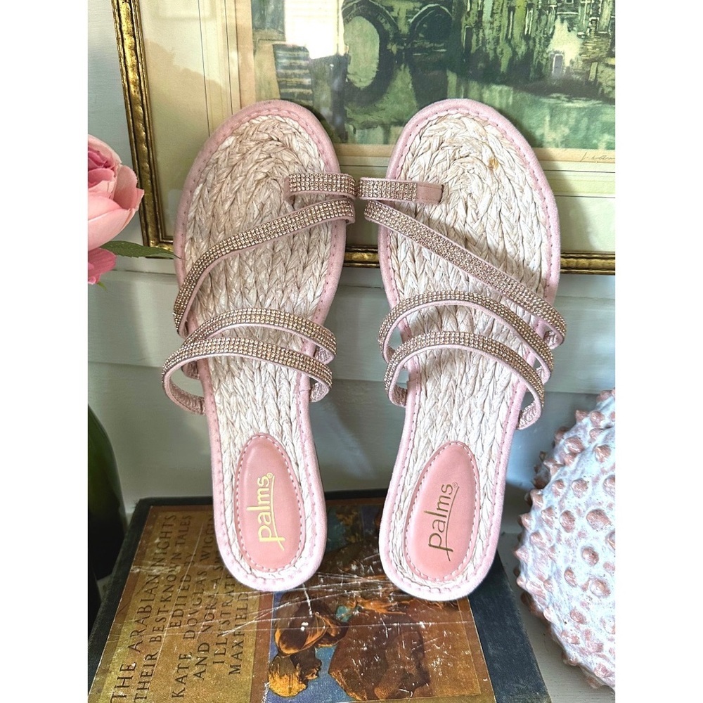 Palms brand pink rhinestone sandals